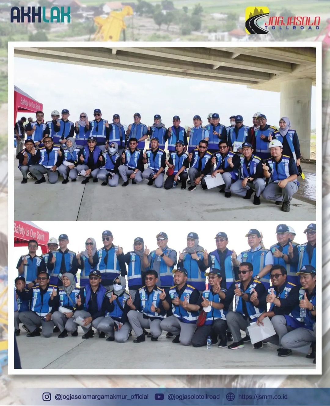 Setelah mendengarkan paparan serta tinjauan kesiapan   jalur fungsional Tol Jogja-Solo Dewan Komisaris beserta Direksi melakukan foto bersama.