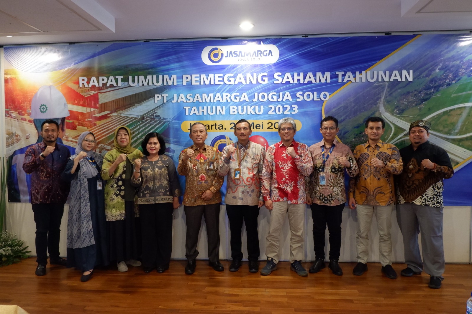 PT Jasamrga Jogja Solo (JMJ) selaku anak Perusahaan dari PT Jasa Marga (Persero) Tbk menggelar Rapat Umum Pemegang Saham  Tahunan (RUPST) Tahun Buku 2023, pada Rabu, 22 Mei 2024 yang bertempat di ruang Kolaboratif Kantor Pusat Jasa Marga Plazatol TMII Jakarta