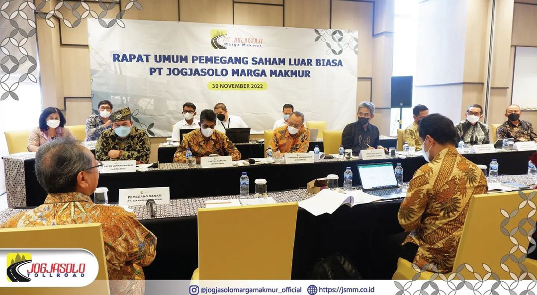 PT Jogjasolo Marga Makmur menggelar Rapat Umum Pemegang Saham Luar Biasa ( RUPSLB) 
Dalam kesempatan tersebut hadir Dewan Komisaris, Dewan Direksi serta Pemegang Saham atau Kuasa Pemegang Saham